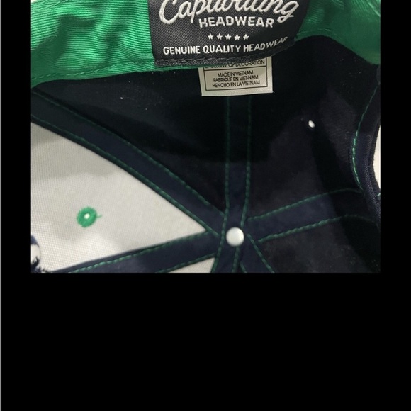 Notre Dame large clover logo baseball cap Adult size. Navy and green. - Picture 8 of 8